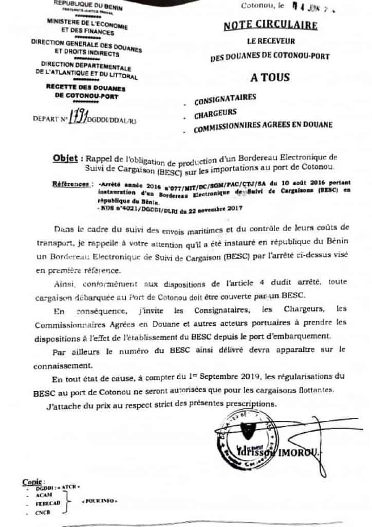 BESC Benin Application - CTNCertificate